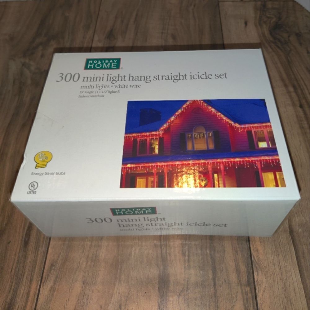 Holiday Home 300 Mini Light Hang Straight Icicle Set Multi Lights